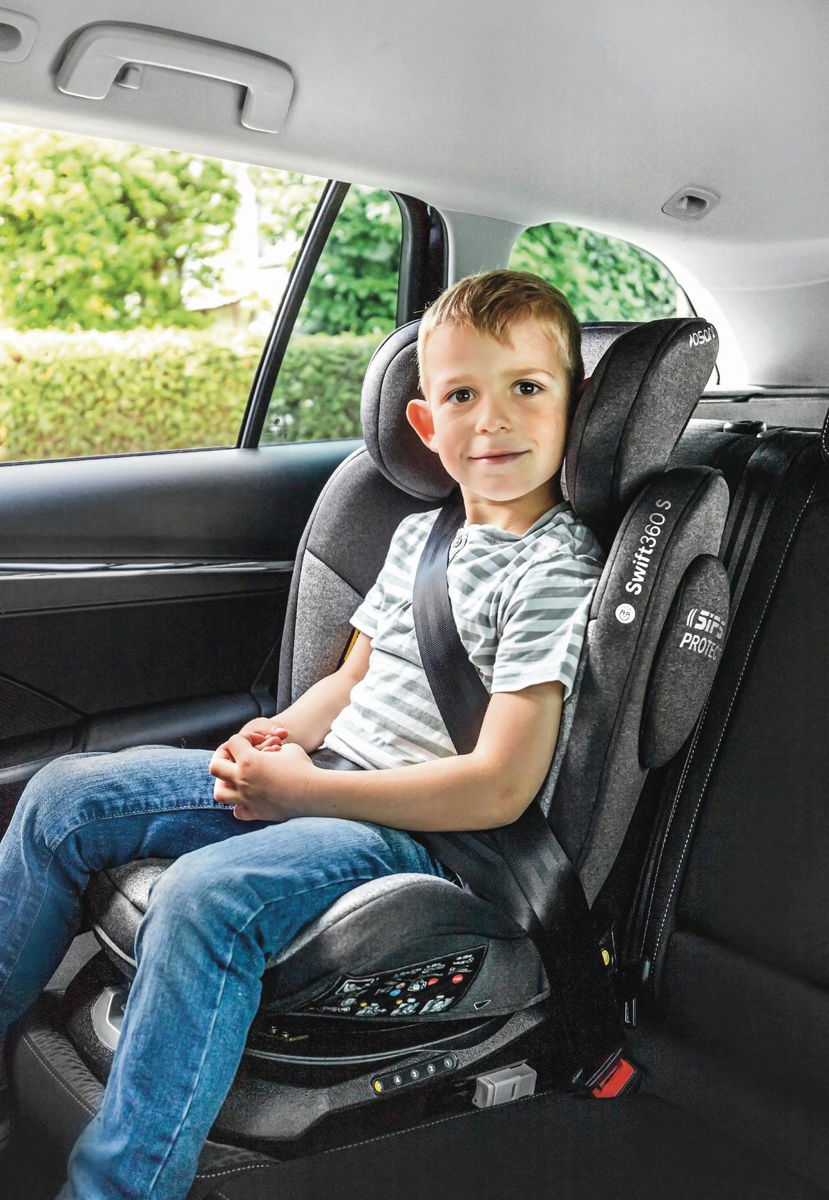 FOTELIK SAMOCHODOWY OBROTOWY SWIFT360S - czarny, Basics, tworzywo sztuczne/tkanina (44/60/50cm) - Osann