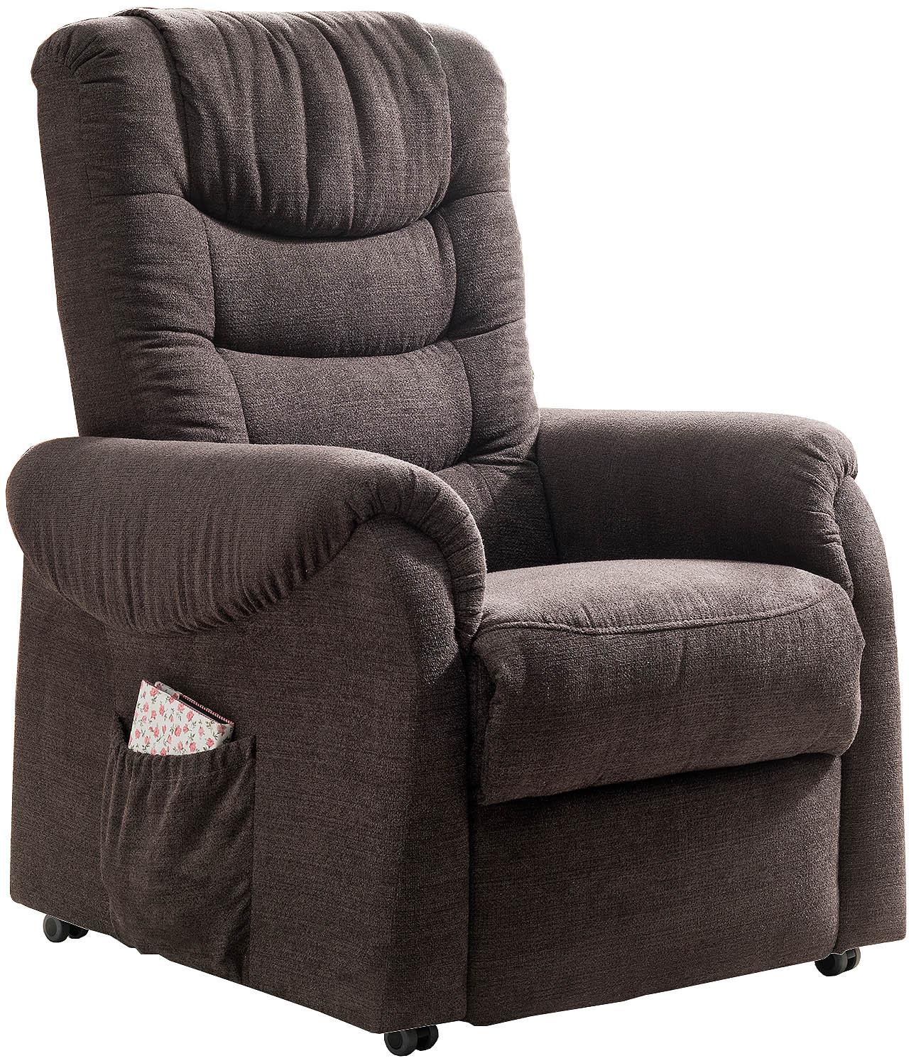 Fernsehsessel Nino Dunkelbraun Nylon/Struktur - Dunkelgrün/Dunkelbraun, Design, Holz/Kunststoff (76/106/94cm) - Livetastic