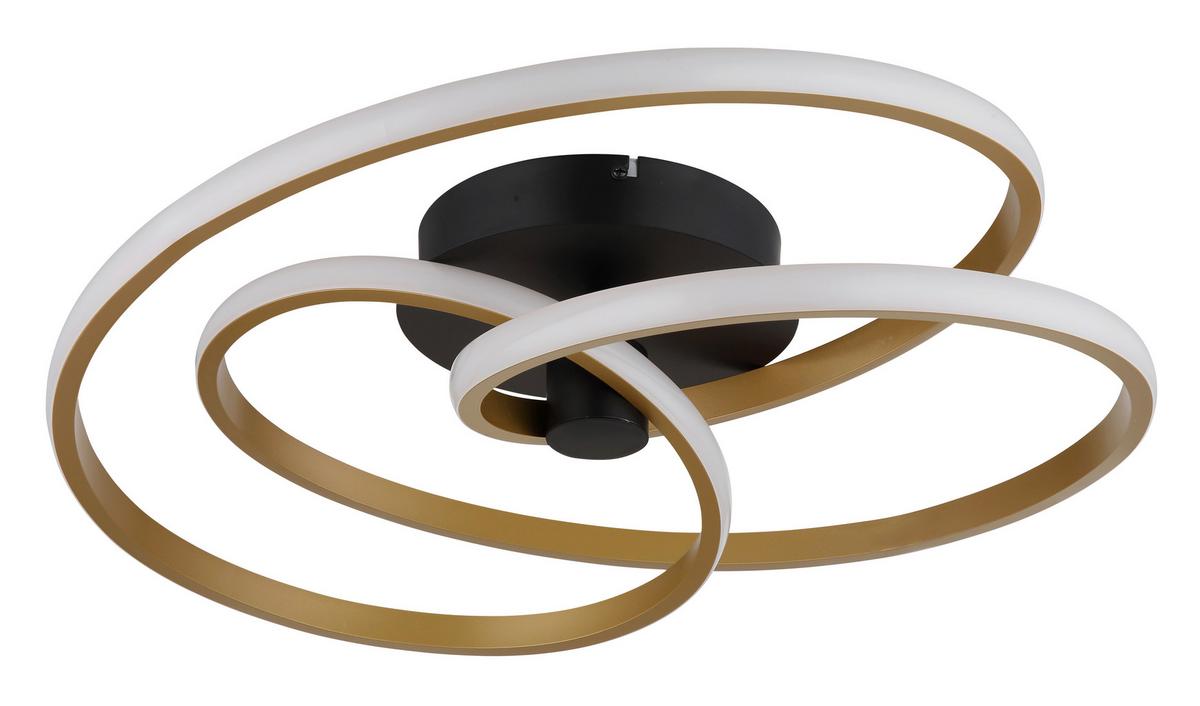 Led Stropna Svjetiljka Zlatno Crna Boja - zlatne boje/crna, Design, metal/plastika (50/16cm) - Globo