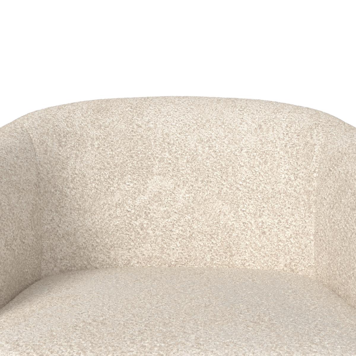 Armlehnstuhl Naya Creme Chenille Drehbar Gepolstert - Buchefarben/Creme, MODERN, Holz/Textil (62/65/81cm) - Bessagi Home