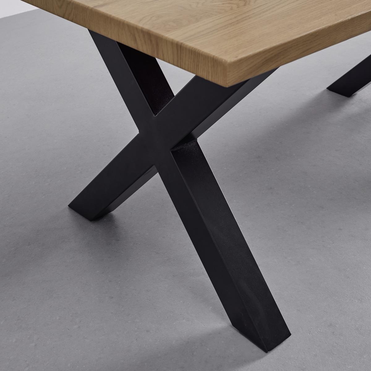 Esstisch Giona in Esche - Eschefarben/Schwarz, Modern, Holzwerkstoff/Metall (180/76/90cm) - Bessagi Home