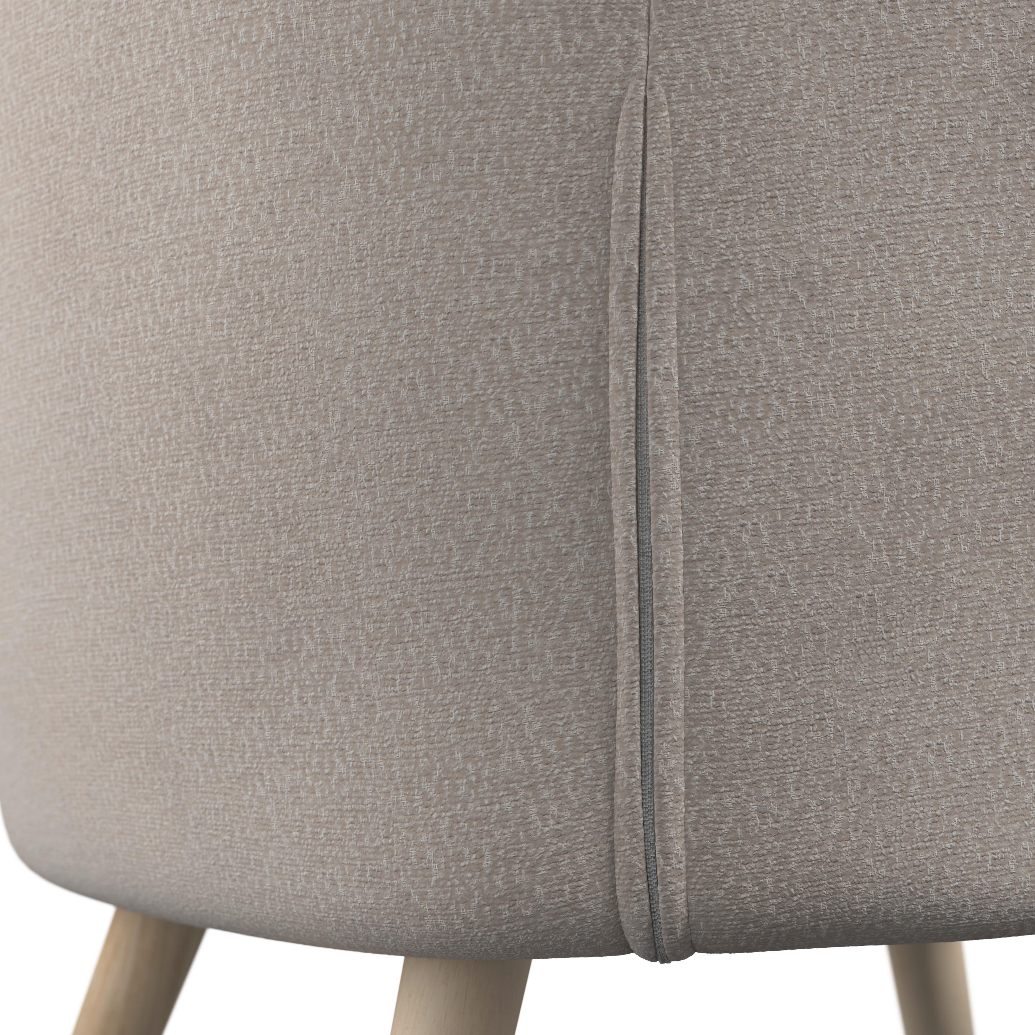 RELAXFÅTÖLJ SONJA - cremefärgad/naturfärgad, Modern, trä/textil (71/66/70cm) - Bessagi Home