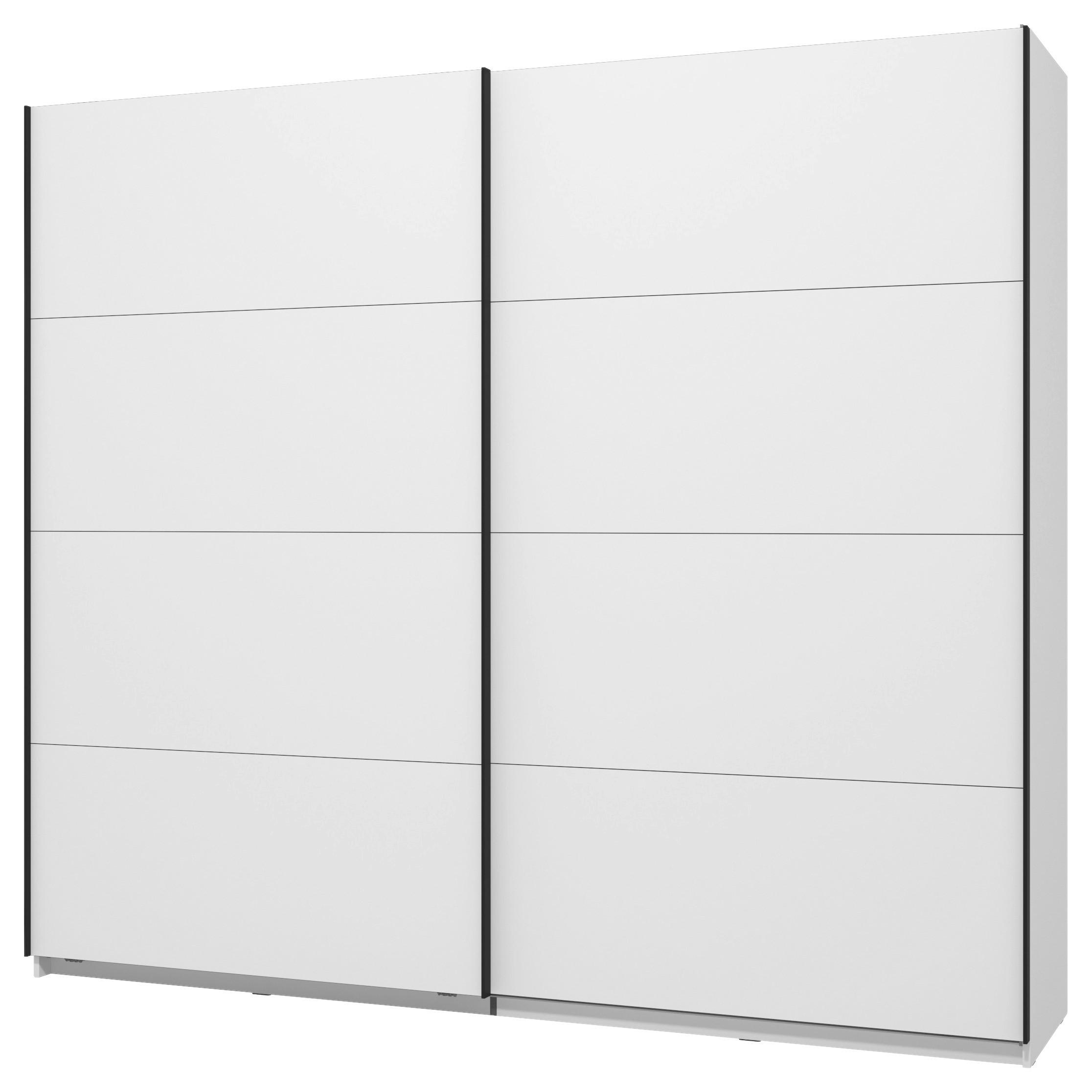 GARDEROB MED SKJUTDÖRRAR GARD 245 -TOP- - vit/svart, Klassisk, metall/trämaterial (245/217/61cm) - Mömax