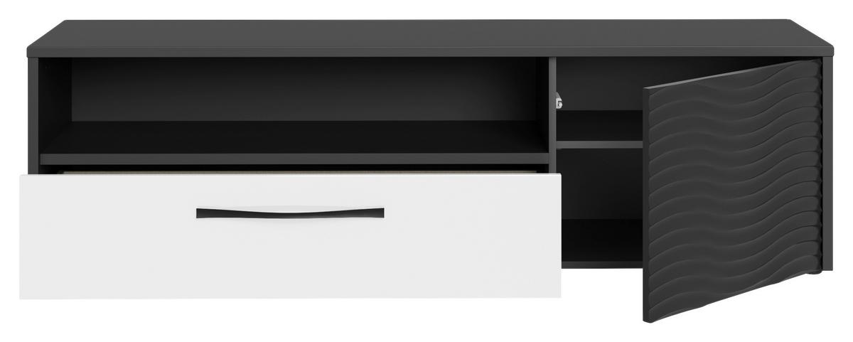Tv-element Karlshamn - črna/bela, Moderno, kovina/umetna masa (164,2/47,2/42cm) - Mömax