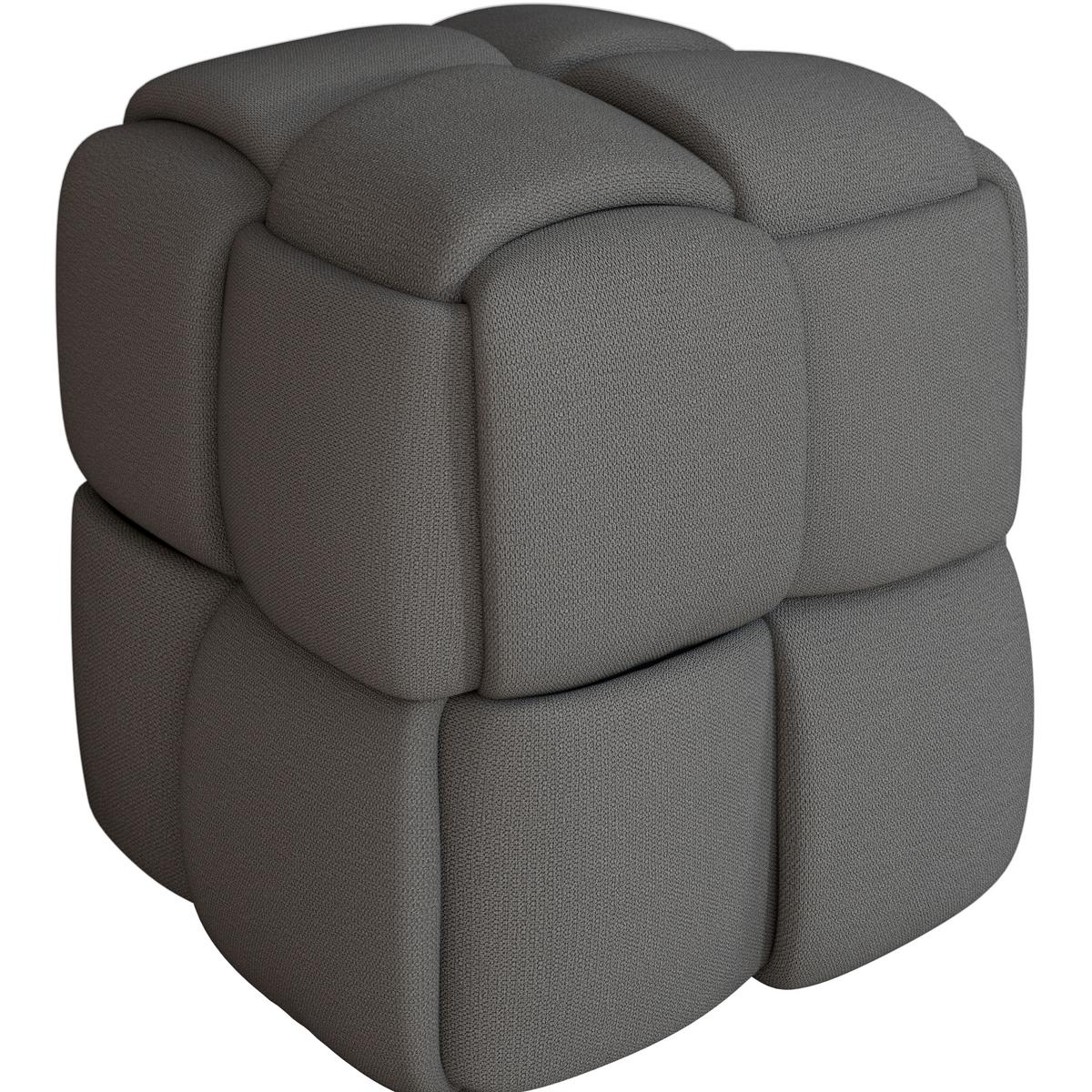 Hocker Ella Bouclé Beige - Creme/Schwarz, MODERN, Holz/Kunststoff (45/45/45cm) - Bessagi Home