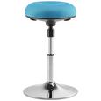 Hocker in Hellblau/chromfarben - Chromfarben/Hellblau, MODERN, Textil/Metall (34,5/52,5-67,5/37cm) - MÖMAX modern living