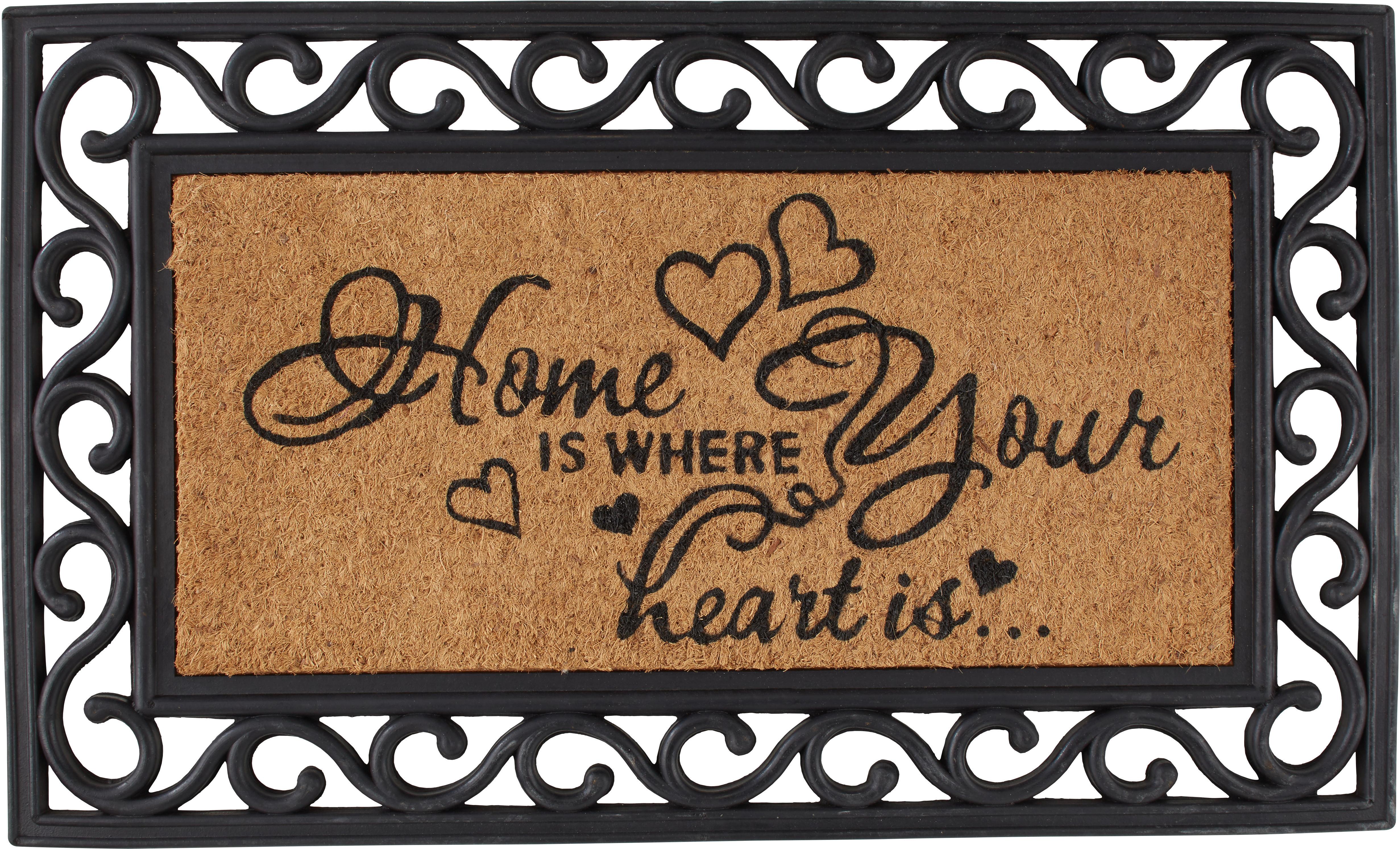 Predpražnik Hearts - rjava, Romantika, umetna masa/tekstil (40/60cm) - Mömax