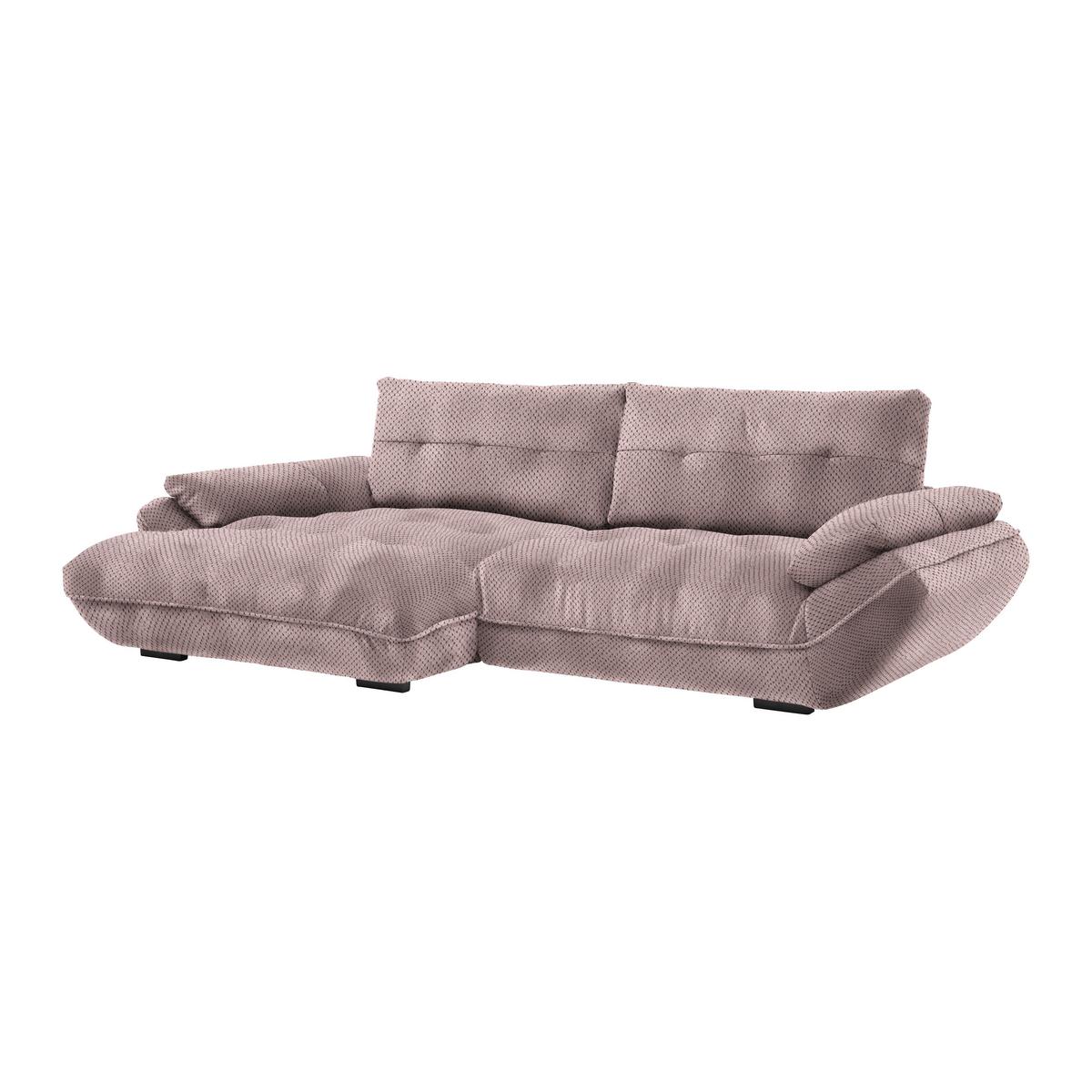 Wohnlandschaft Vivo Rosa - Schwarz/Rosa, MODERN, Kunststoff/Textil (179/63/317cm) - Premium Living