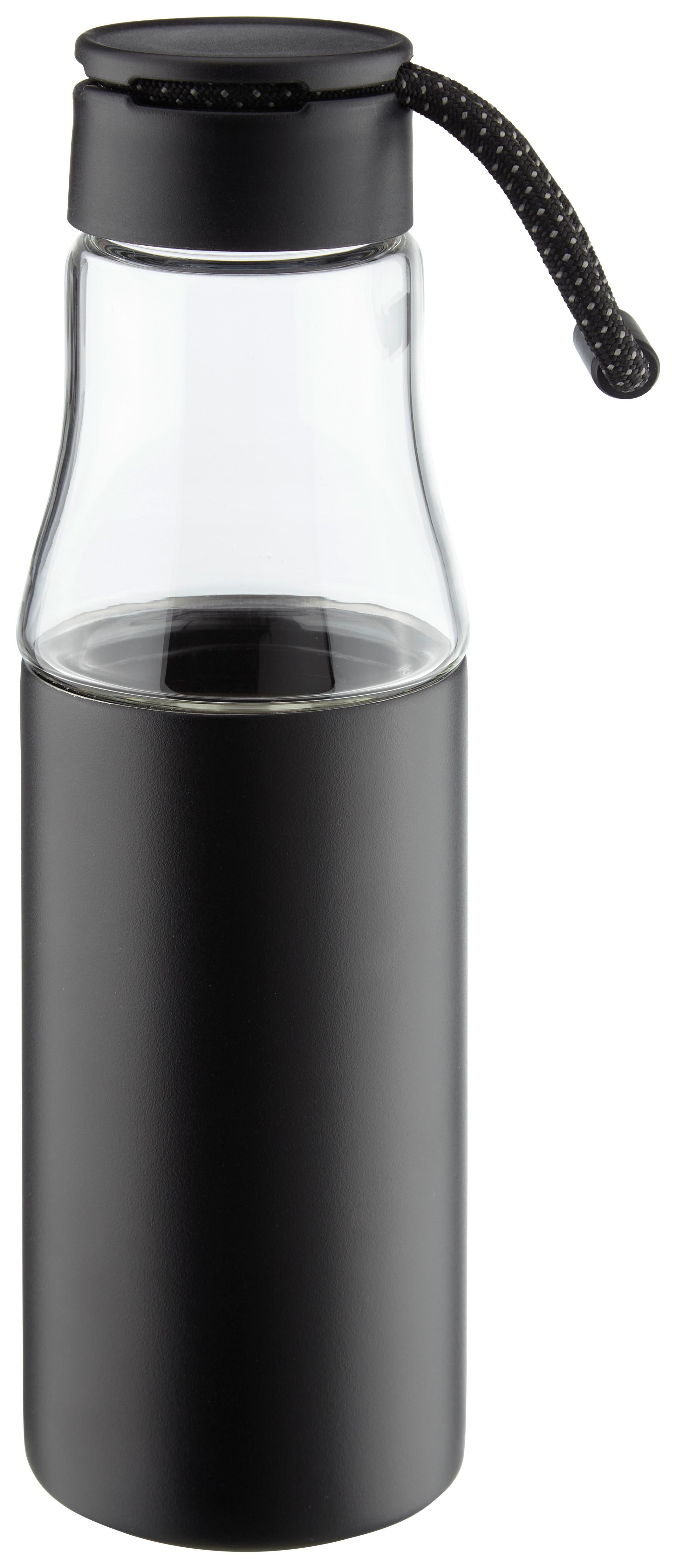 Hőszigetelt Palack Sport - fekete/átlátszó, műanyag/Üveg (500ml) - Premium Living