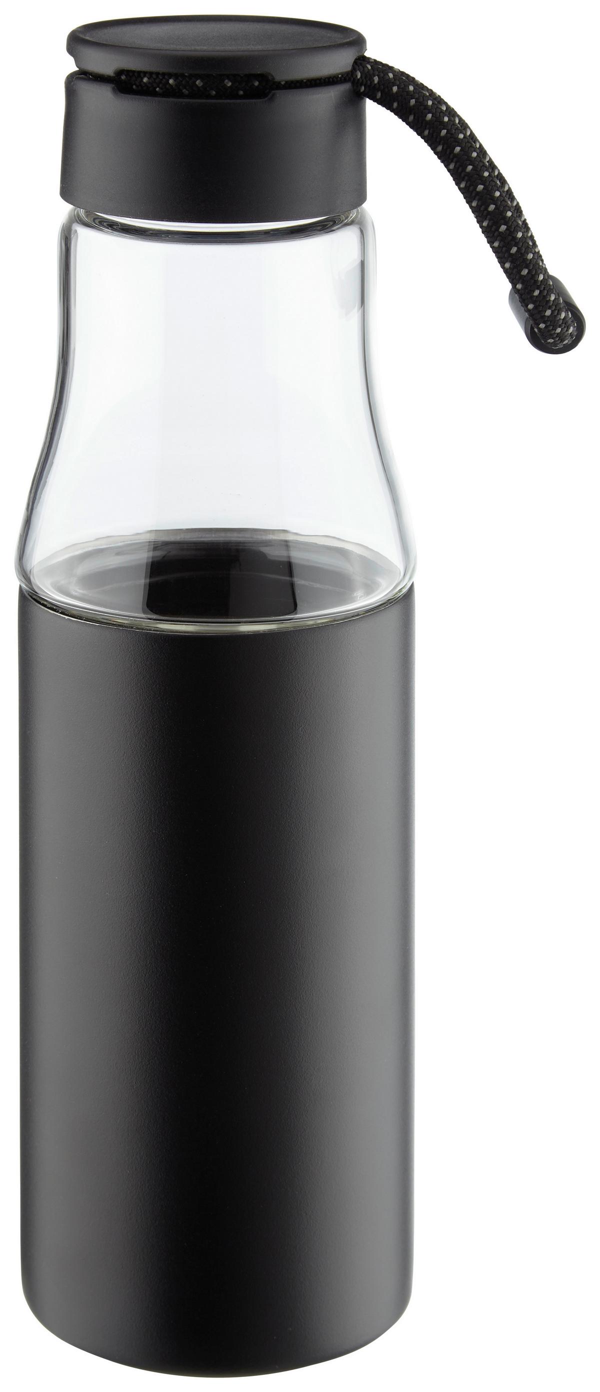 Hőszigetelt Palack Sport - fekete/átlátszó, műanyag/Üveg (500ml) - Premium Living