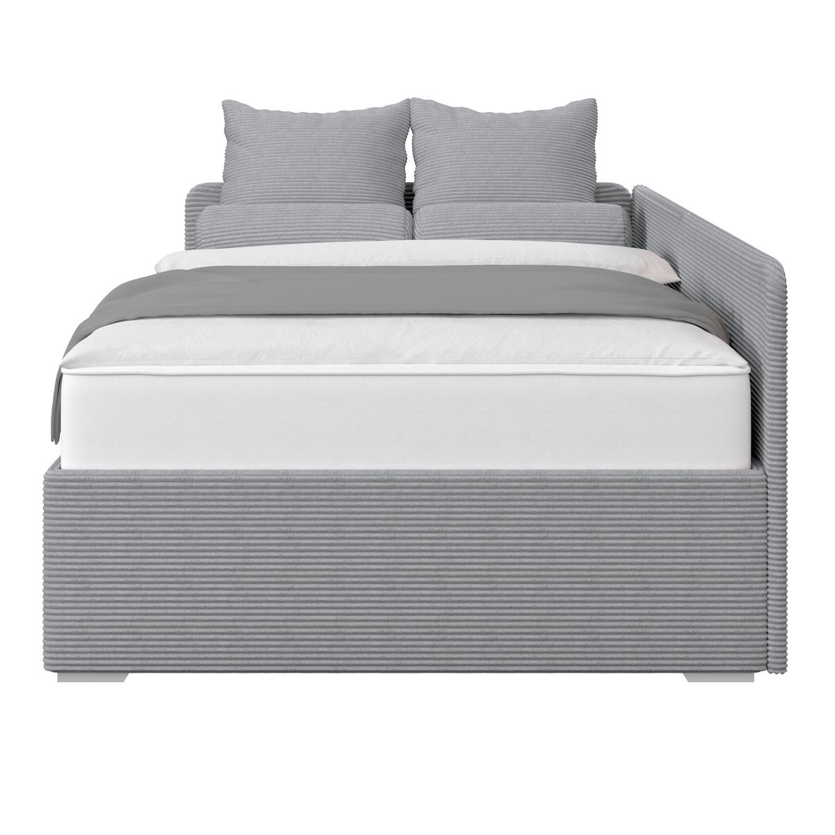 POLSTERBETT REMI - Silberfarben, Modern, Holz/Textil (120/200cm)