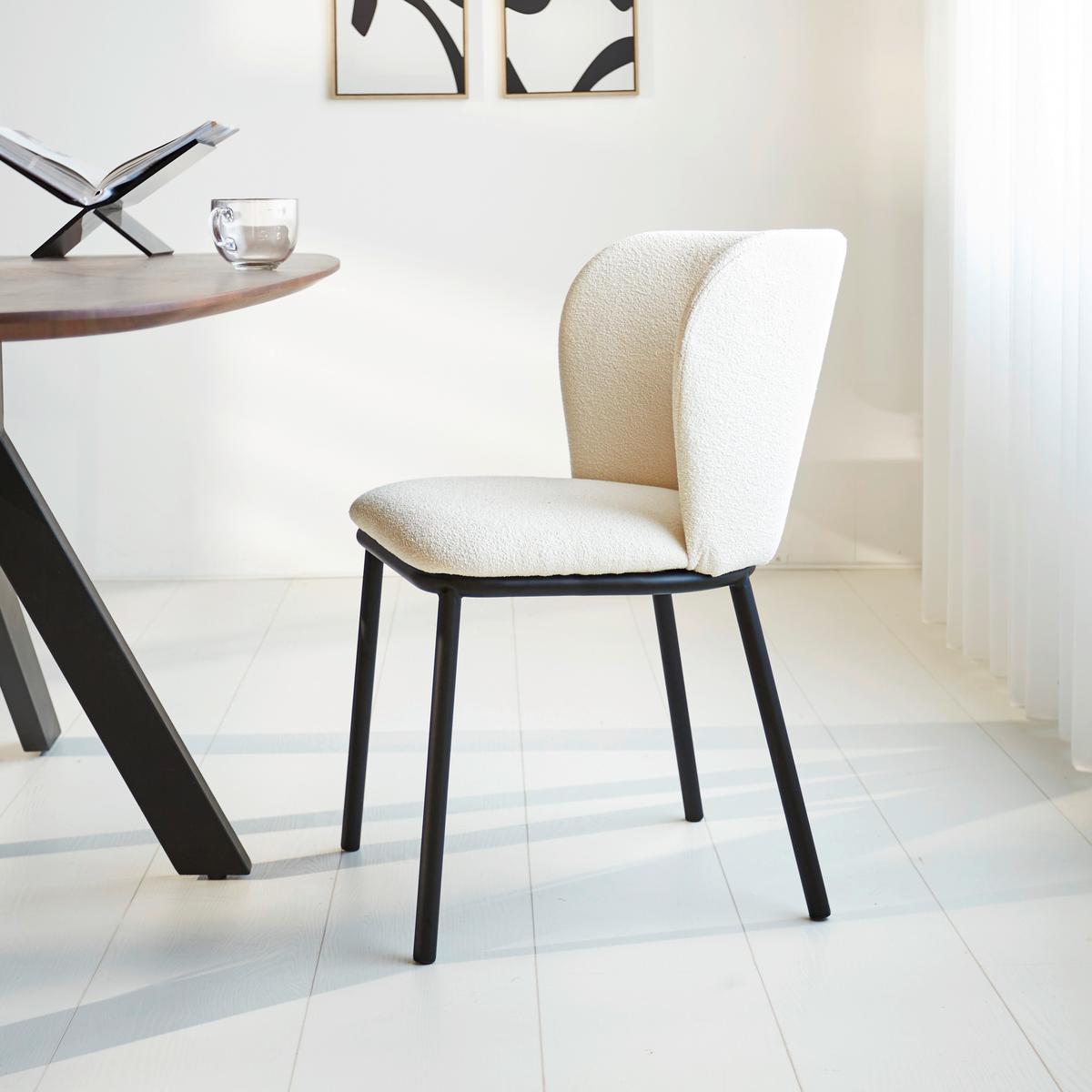 Stuhl-Set Bourges Weiß - Schwarz/Weiß, MODERN, Textil/Metall (52/80/44cm) - MID.YOU