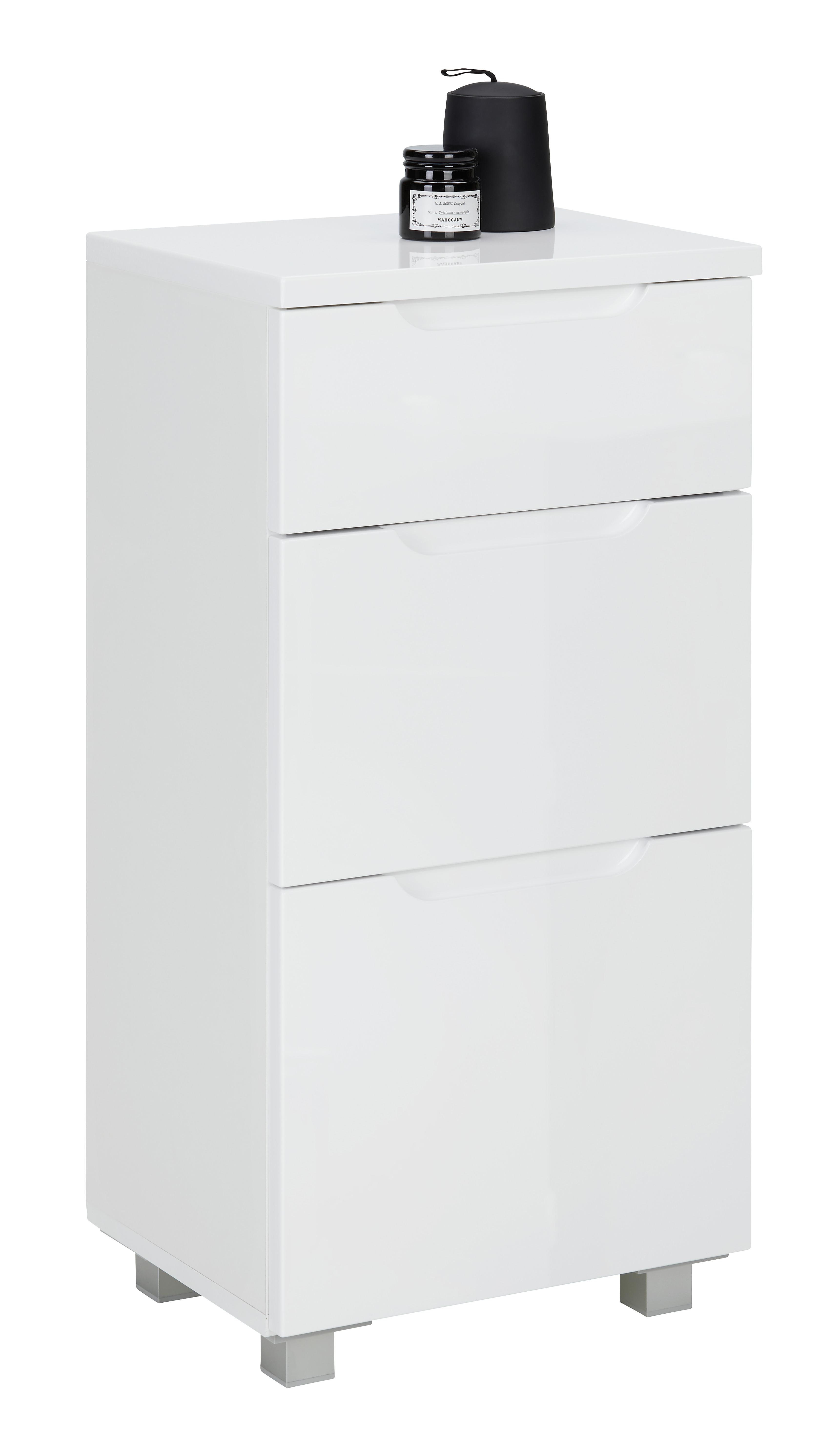 Unterschrank in Weiss - Weiss/Silberfarben, Modern, Holzwerkstoff/Kunststoff (40/82/32cm) - Mömax