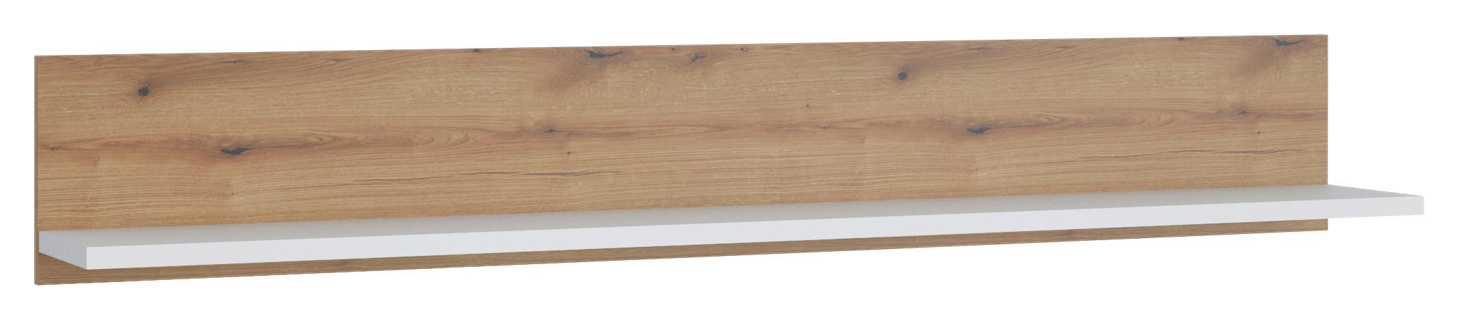 Zidna Polica Calabria - bijela/boje hrasta, Trend, drvni materijal (160/24/21,6cm) - Modern Living