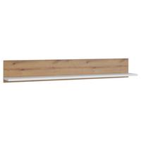 Poliță de perete CALABRIA - alb/culoare lemn stejar, Trend, material pe bază de lemn (160/24/21,6cm) - Modern Living