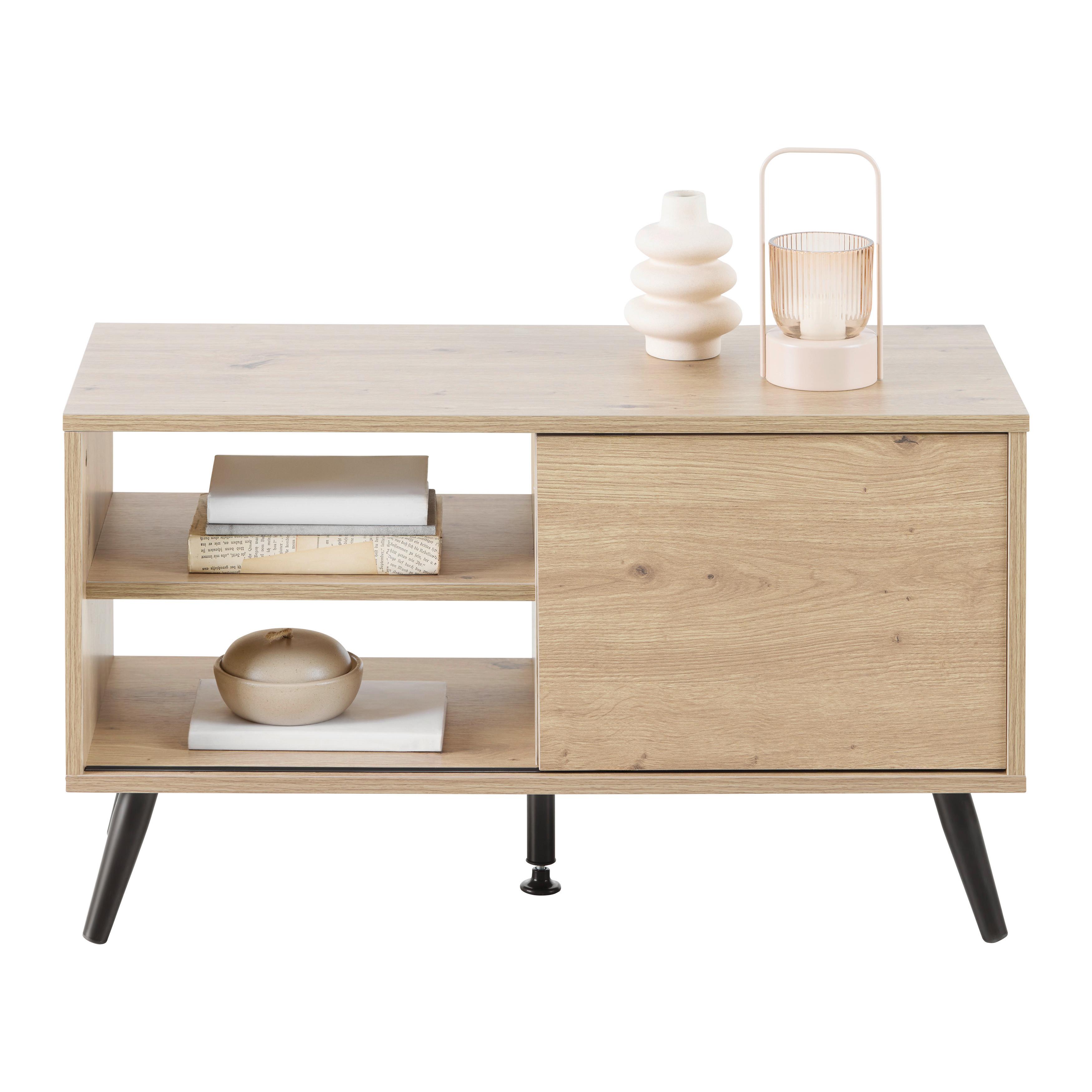TV-MÖBEL MOVE -BASED/SB- - ek Artisan/svart, Modern, metall/trämaterial (80/46/35cm) - Based