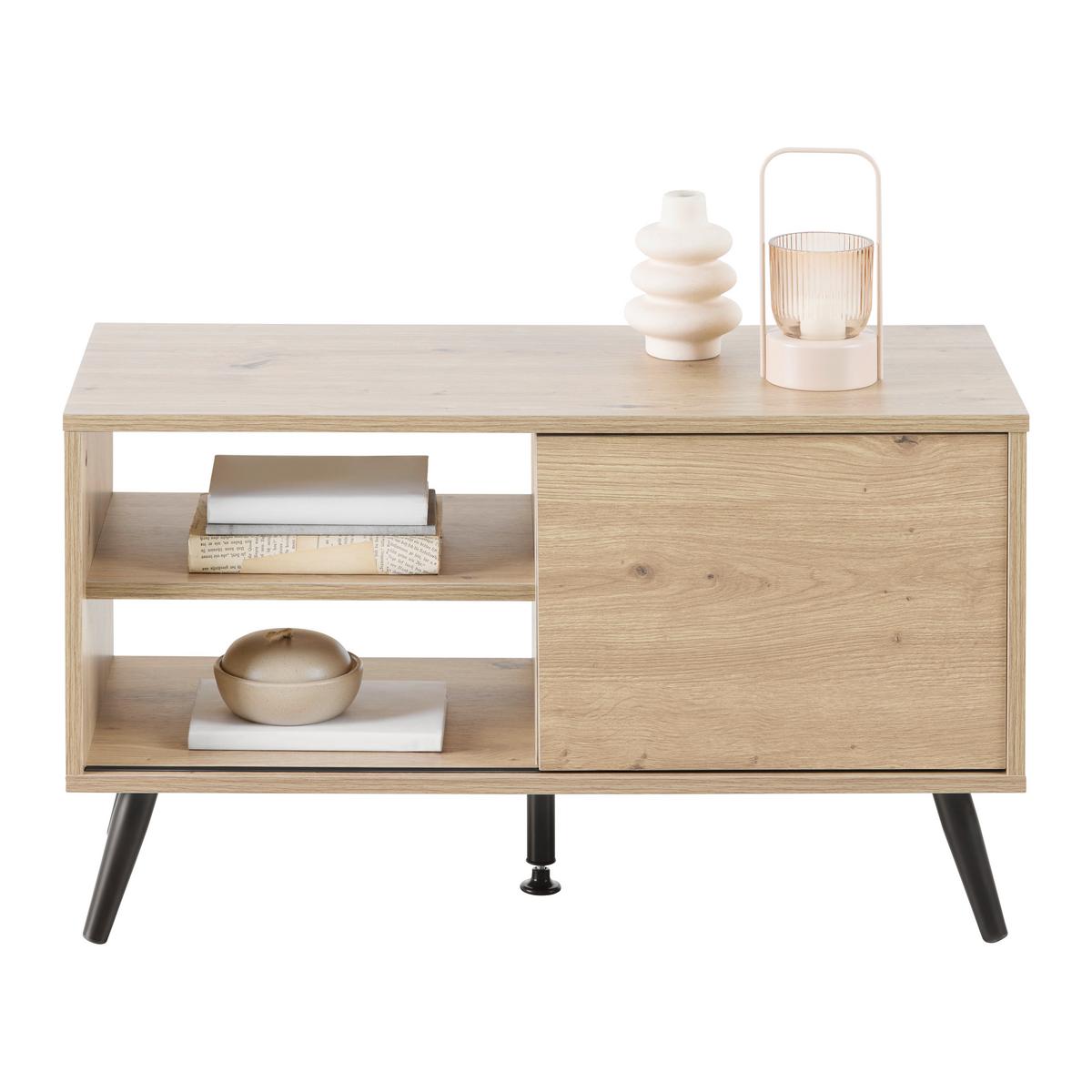 Phonotisch Move Eiche Artisan/Schwarz - Schwarz/Eiche Artisan, MODERN, Holzwerkstoff/Metall (80/46/35cm) - Based