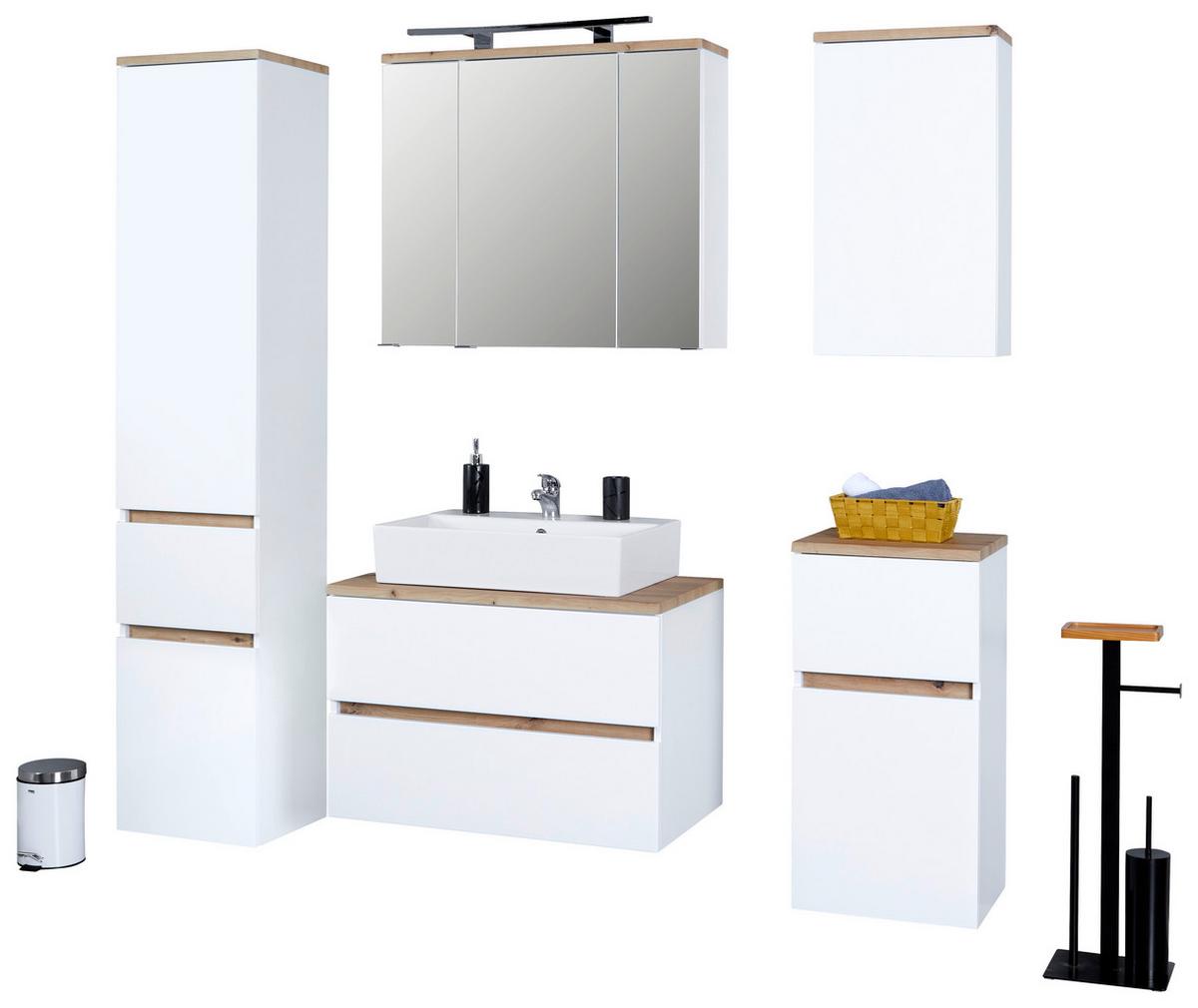 Bază cu lavoar Marbella - alb, Modern, ceramică/material pe bază de lemn (80/64,5/47cm)