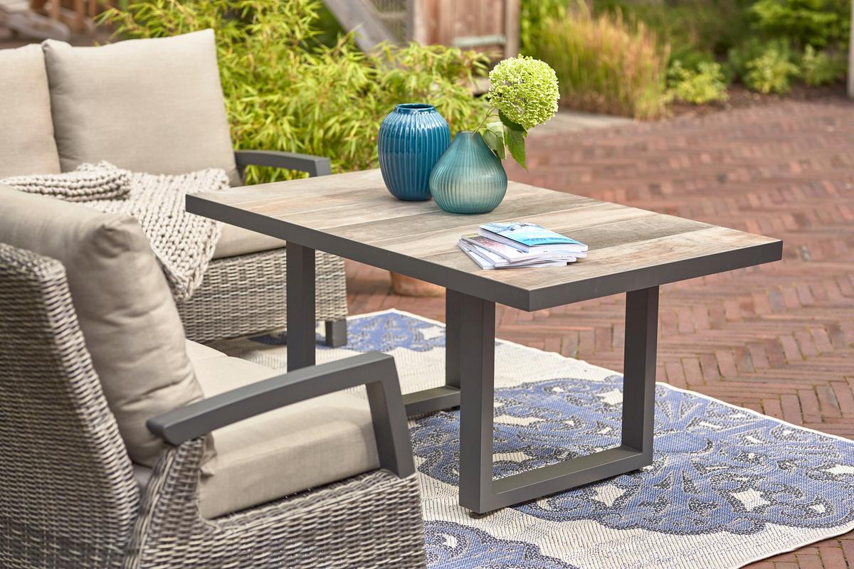 Loungegarnitur Corido 4-tlg. Grau - Grau, Basics, Keramik/Kunststoff (72/103/83cm) - Siena Garden