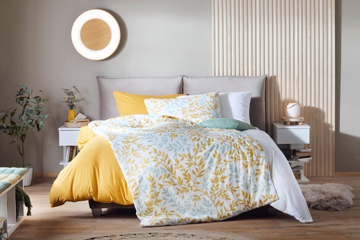 Ágyneműhuzat-garnitúra Siglinde - sárga/zöld, Konventionell, textil (140/200cm) - Modern Living
