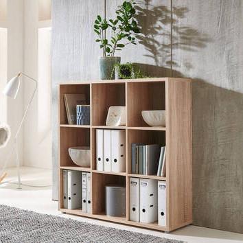 Regal Nizza Typ 13 Sonoma Eiche - Silberfarben/Sonoma Eiche, MODERN, Holzwerkstoff/Kunststoff (106,5/108,5/33cm) - MID.YOU