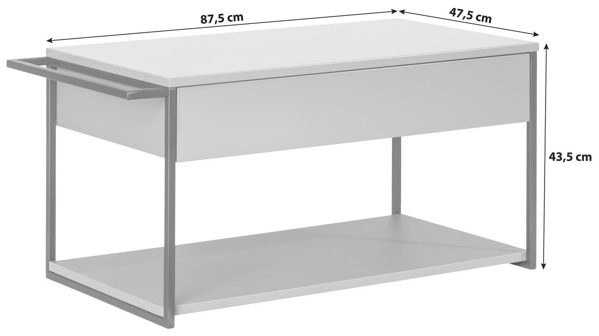 Waschtischunterschrank "New Yo rk", Weiß B: 88 cm hängend - Schwarz/Weiß, MODERN, Holzwerkstoff/Metall (87,5/43,5/47,5cm) - MID.YOU