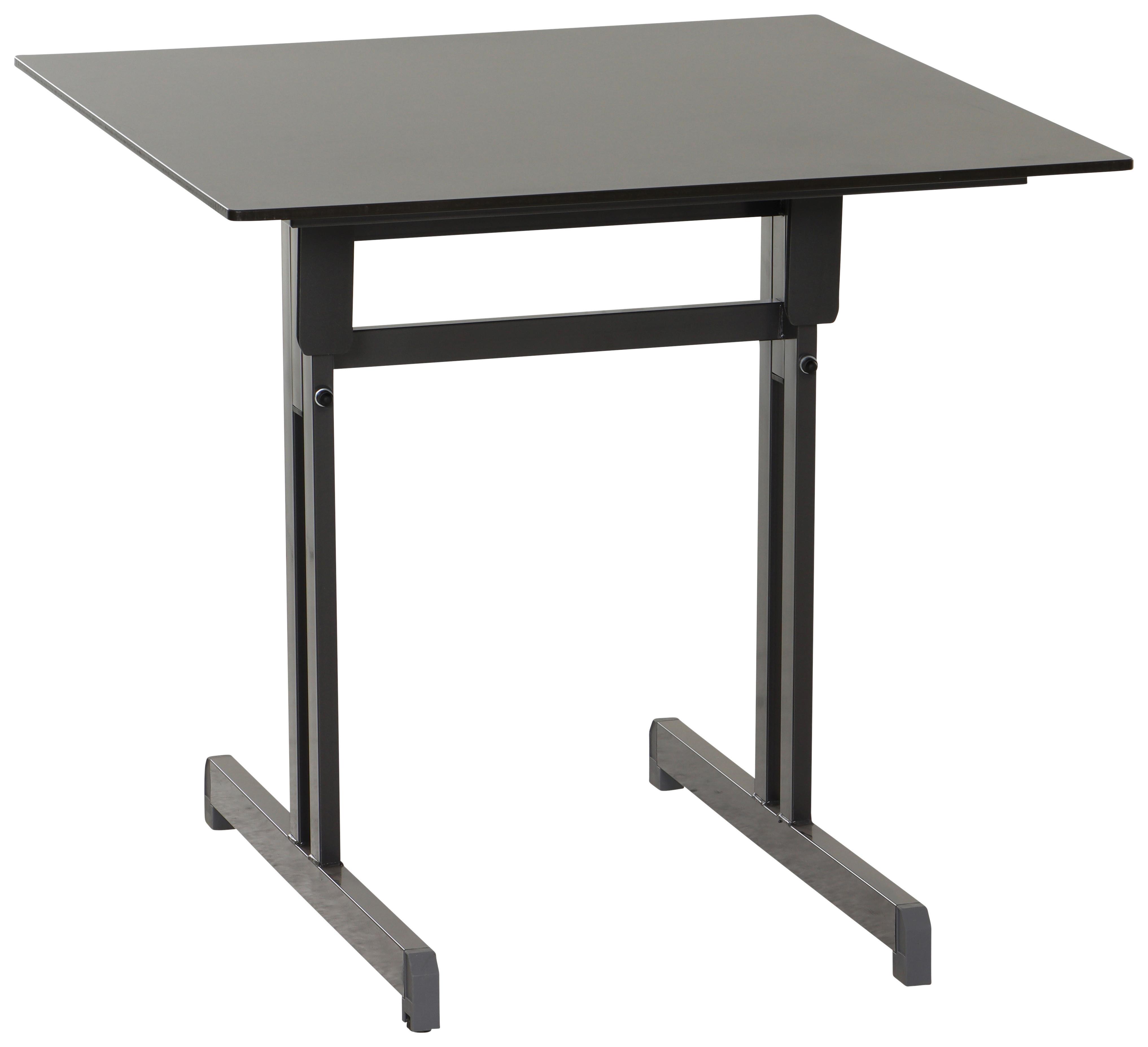 Gartentisch Anthrazit klappbar ca. 80x80x71cm - Anthrazit, MODERN, Holzwerkstoff/Metall (80/80/71cm) - Gardenson