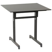 Gartentisch Anthrazit klappbar ca. 80x80x71cm - Anthrazit, MODERN, Holzwerkstoff/Metall (80/80/71cm) - Gardenson