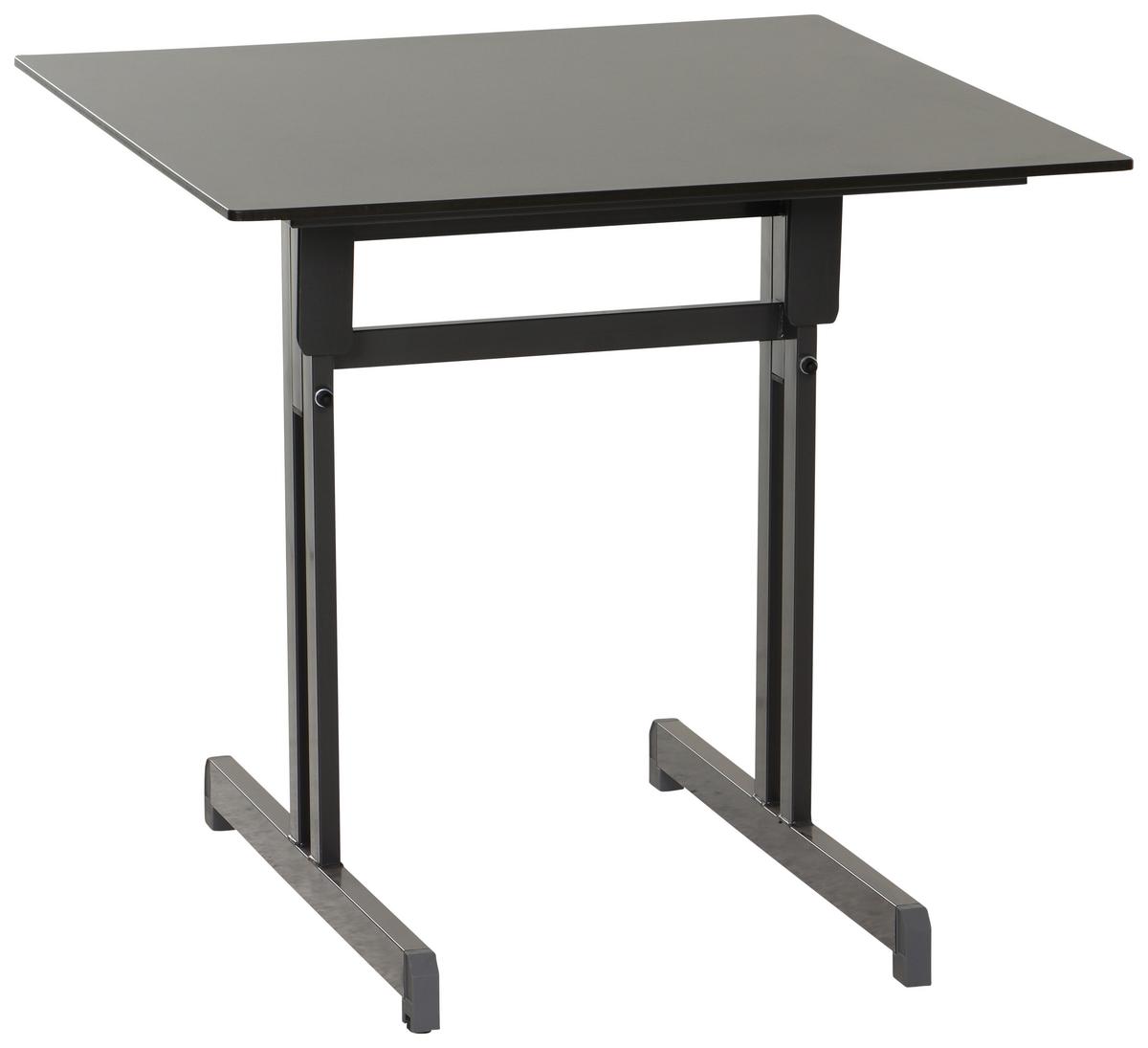 Gartentisch Anthrazit klappbar ca. 80x80x71cm - Anthrazit, MODERN, Holzwerkstoff/Metall (80/80/71cm) - Gardenson