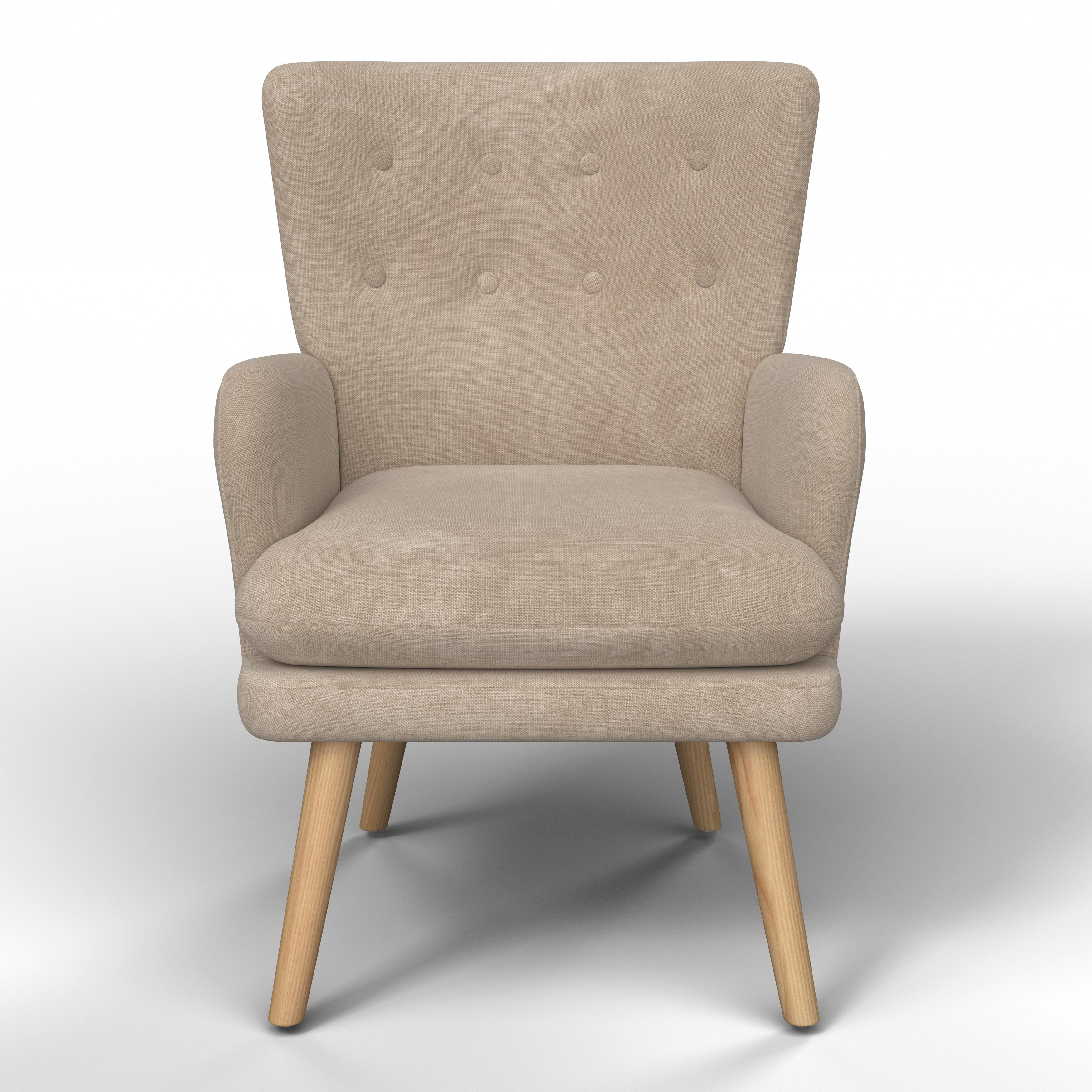 FÅTÖLJ STANKA - sandfärgad/naturfärgad, Modern, metall/trä (67/91/72cm) - Bessagi Home
