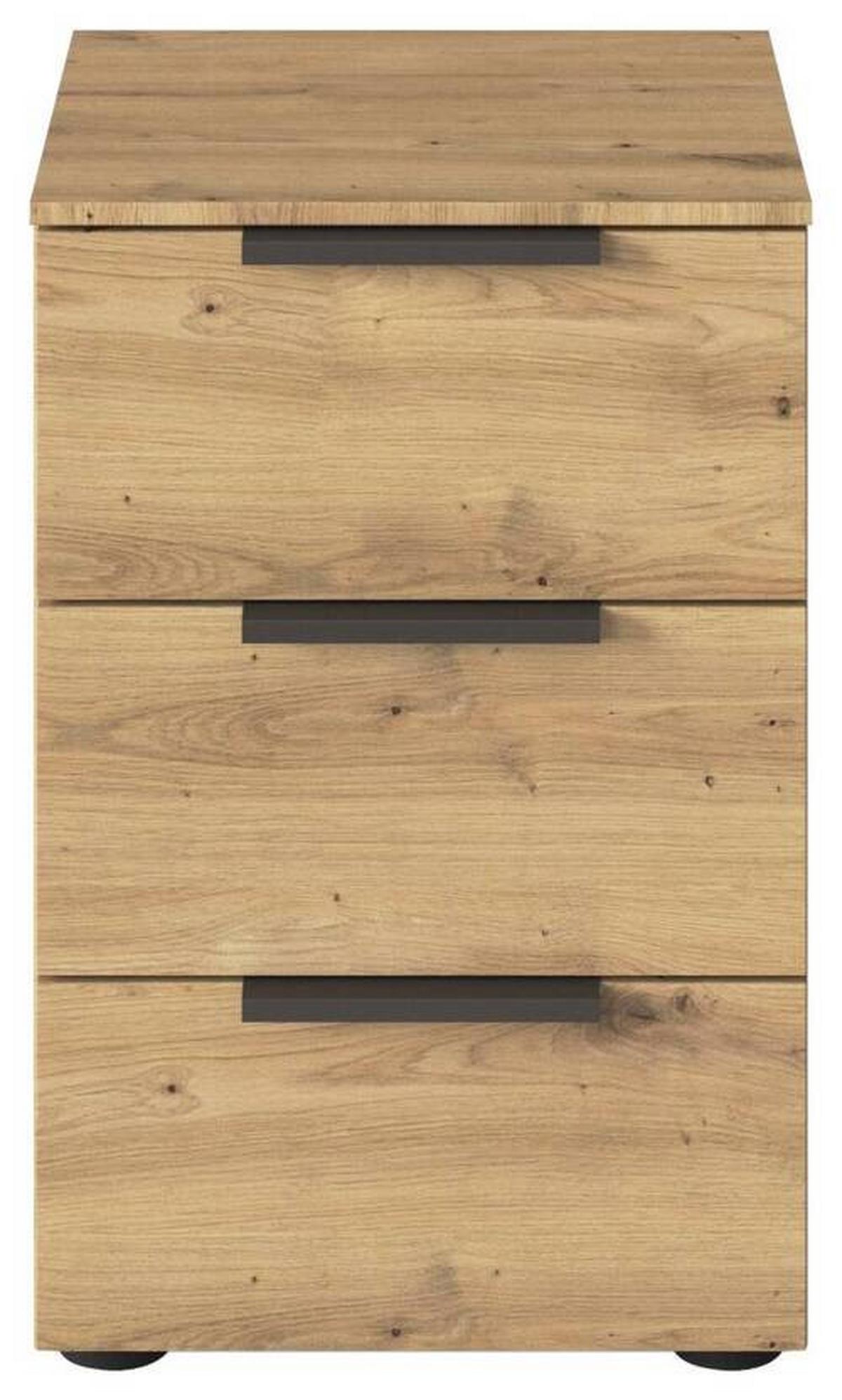 SZAFKA NOCNA FLIPP - czarny/kolor grafitowy, Modern, materiał drewnopochodny/tworzywo sztuczne (40/61/42cm) - Rauch Möbel
