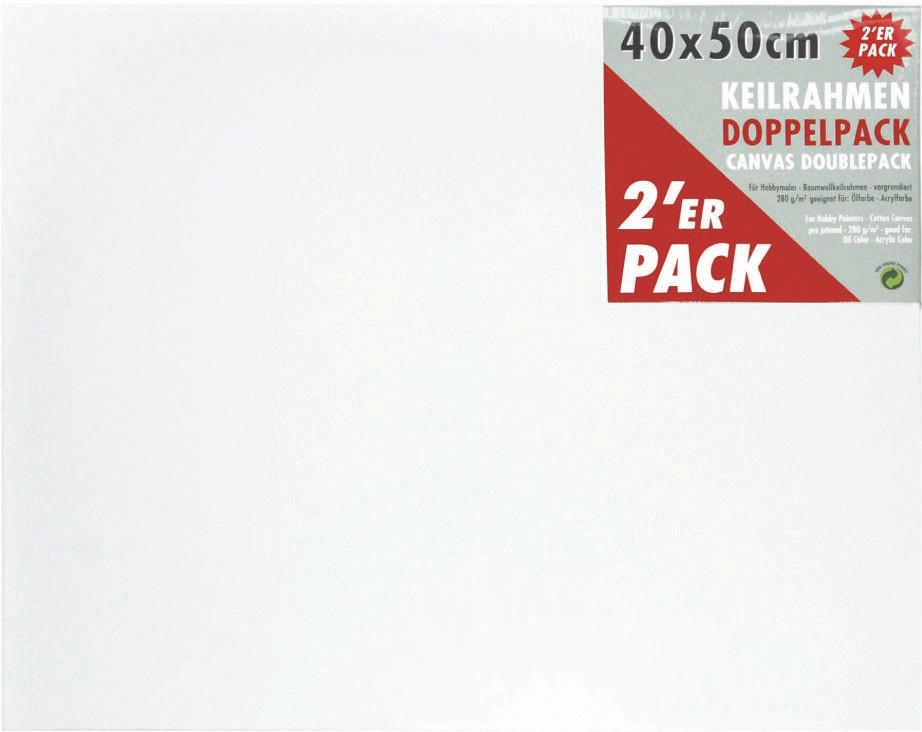 Keilrahmen Leonardo in Weiß ca. 40x50cm, 2 Stück - Weiß, Basics, Karton/Textil (40/50cm) - Premium Living