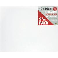 Keilrahmen Leonardo in Weiß ca. 40x50cm, 2 Stück - Weiß, Basics, Karton/Textil (40/50cm) - Premium Living