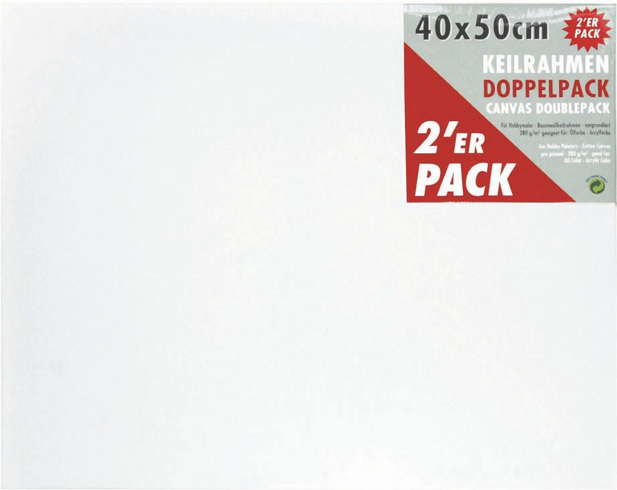 Keilrahmen Leonardo in Weiß ca. 40x50cm, 2 Stück - Weiß, Basics, Karton/Textil (40/50cm) - Premium Living