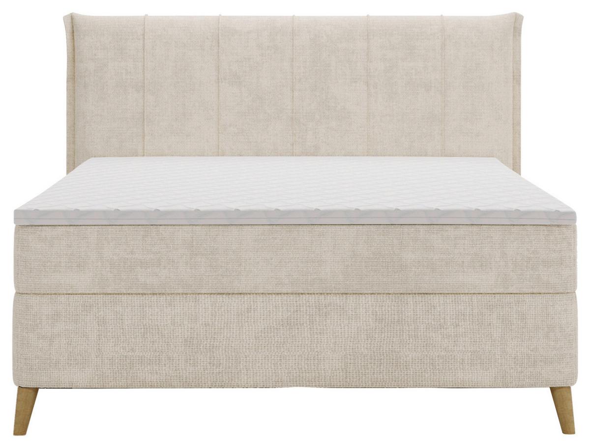 Boxbett Veloria Beige ca. 140x200cm - Beige/Schwarz, KONVENTIONELL, Textil/Metall (140/200cm) - Based