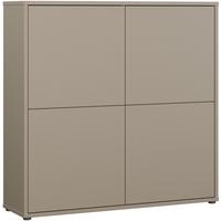 Visoka Komoda Alice, Rjavosiva - rjavosiva/siva, Moderno, umetna masa/leseni material (124,5/121,5/34,9cm) - Carryhome