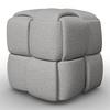 Hocker Ella Grau Bouclé - Schwarz/Grau, MODERN, Holz/Kunststoff (45/45/45cm) - Bessagi Home