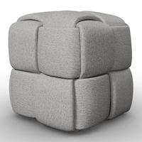 Hocker Ella Grau Bouclé - Schwarz/Grau, MODERN, Holz/Kunststoff (45/45/45cm) - Bessagi Home