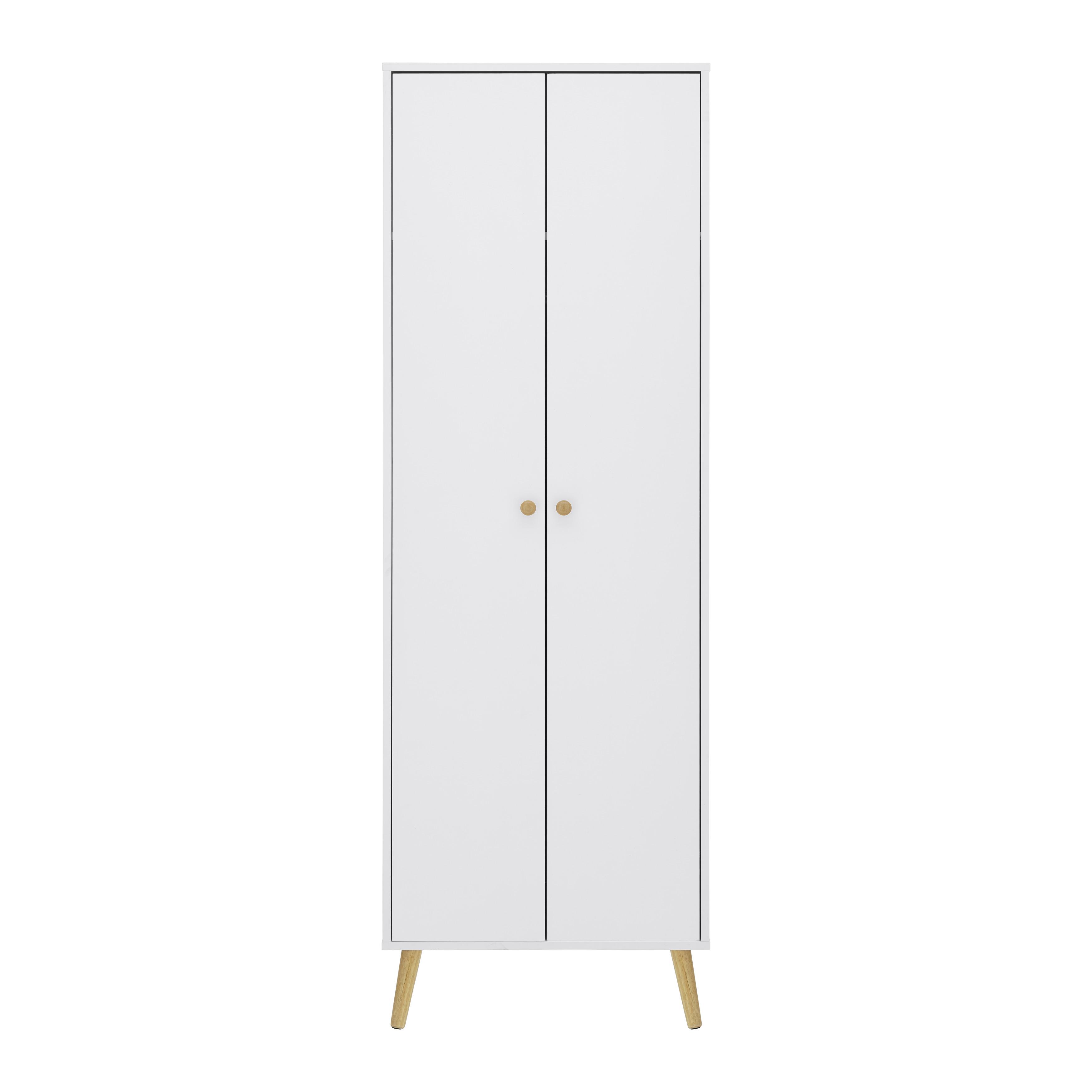Kleiderschrank "Ludo", weiß - Weiß, MODERN, Holz/Metall (60/180/40cm) - Bessagi Home