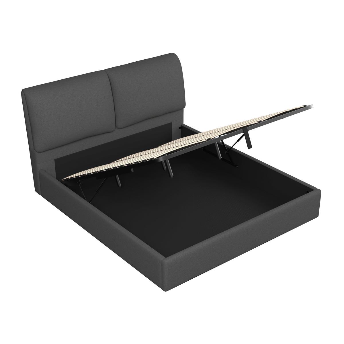 Polsterbett Perla Dunkelgrau ca. 180x200 cm - Dunkelgrau/Schwarz, MODERN, Holz/Kunststoff (180/200cm) - Bessagi Home