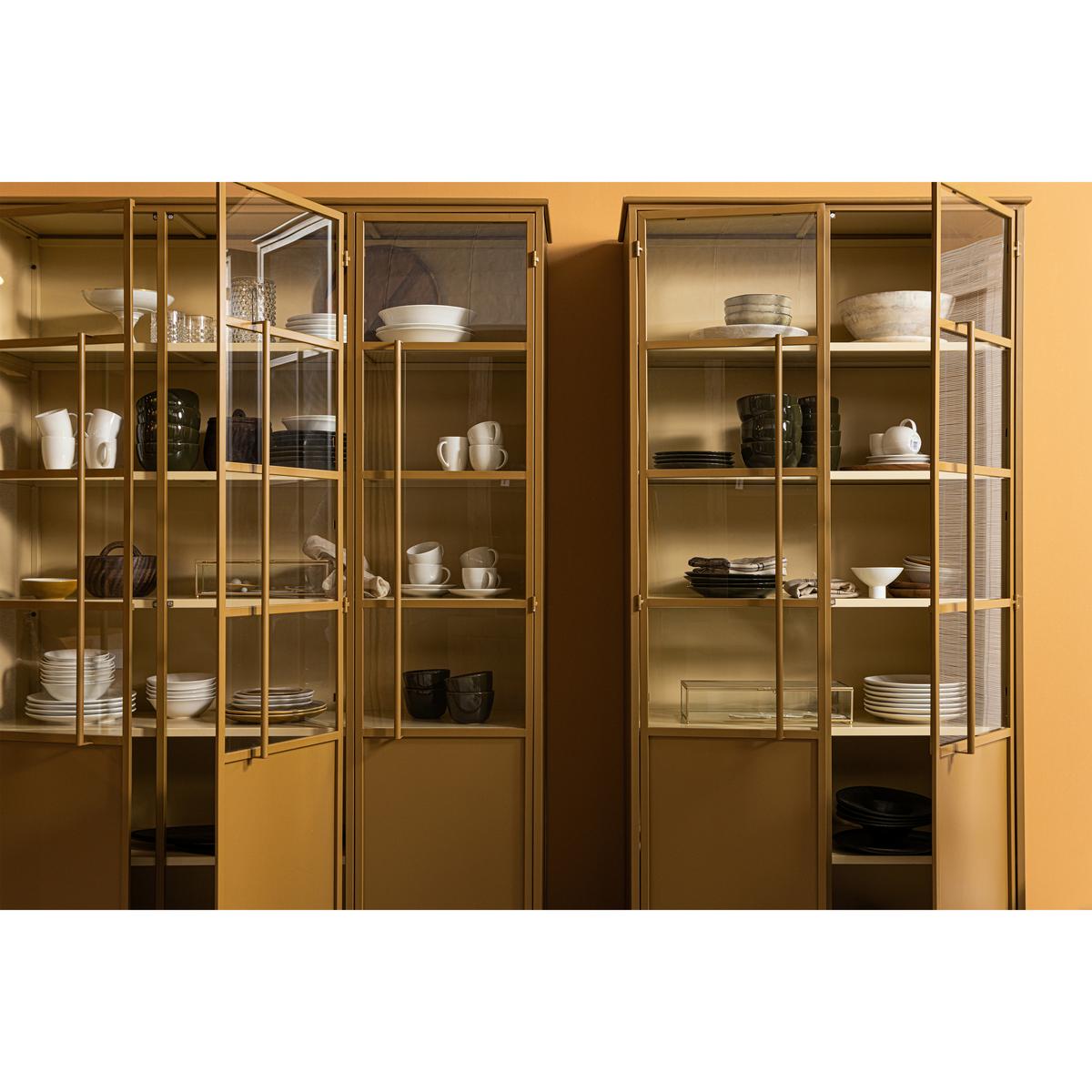 Vitrine Exhibit Honiggelb - Honig, Design, Glas/Metall (96/200/40cm) - Livetastic