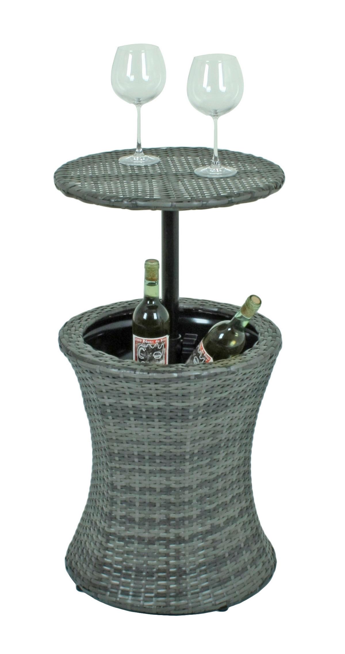Gartentisch Mumbai ca. 45x55 cm Dunkelgrau - Dunkelgrau/Schwarz, Basics, Kunststoff/Metall (45/55/45cm) - Gardenson