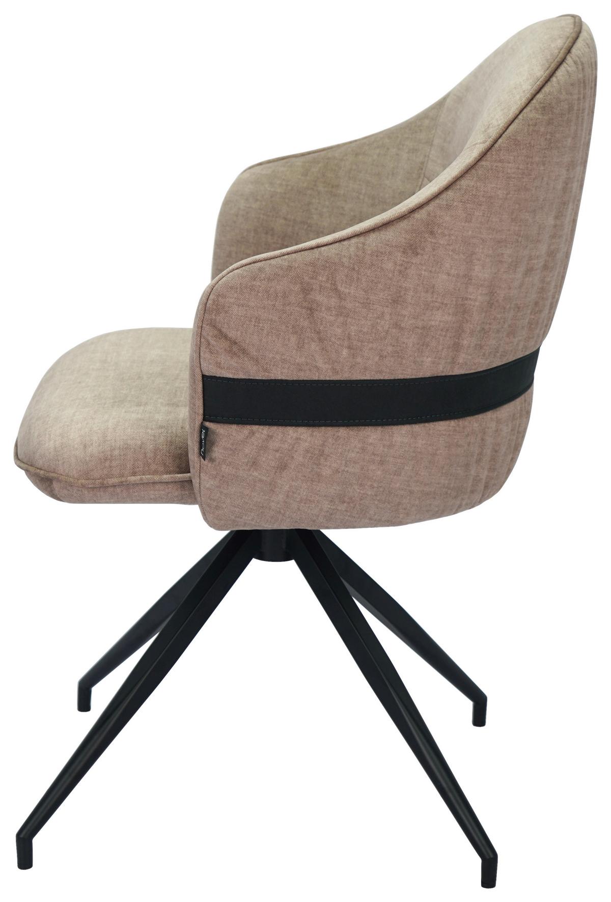 KRZESŁO VOGUE - czarny/cappuccino, Design, metal/tkanina (63/83/63cm) - Novel