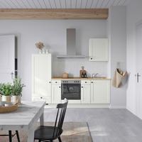 Küchenblock Cascada Low m. Geräten Weiß - Eichefarben/Schwarz, MODERN, Holzwerkstoff/Metall (240cm) - Nobilia