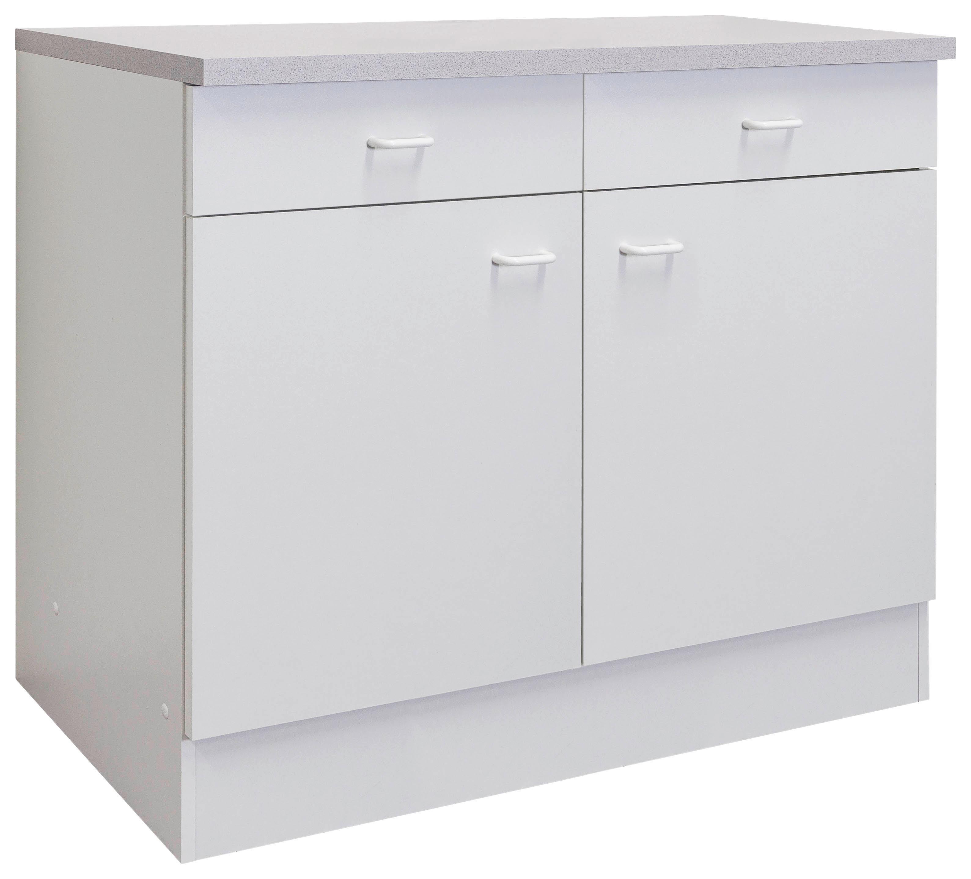 Kuhinjski Donji Element Speed Us 100-50 W - bijela/svijetlo siva, Konvencionalno, drvni materijal/plastika (100/85/50cm) - Based