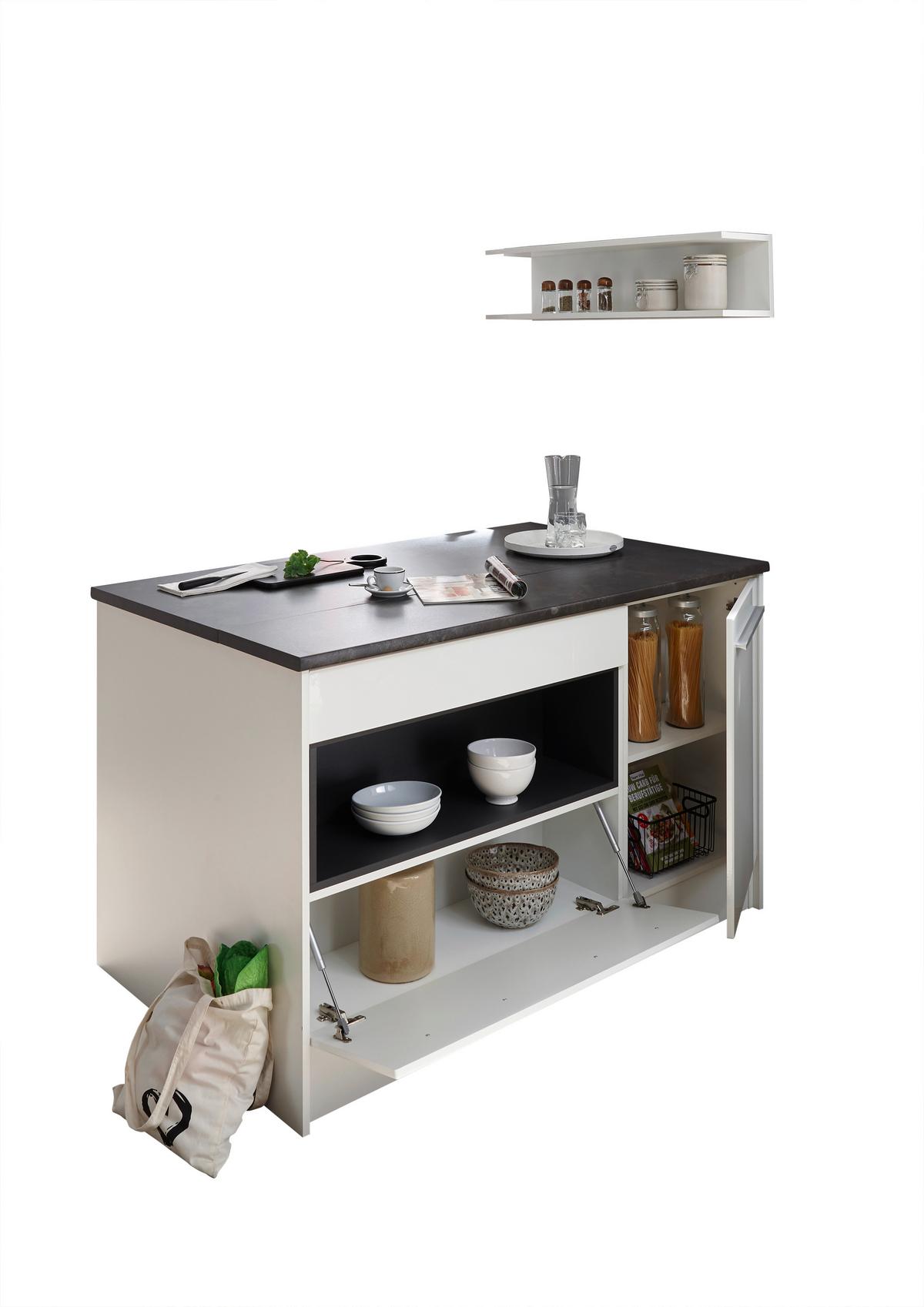 Kuhinjski Otok Jazz 6 - temno siva/bela, Moderno, leseni material (140/90/90cm) - Modern Living