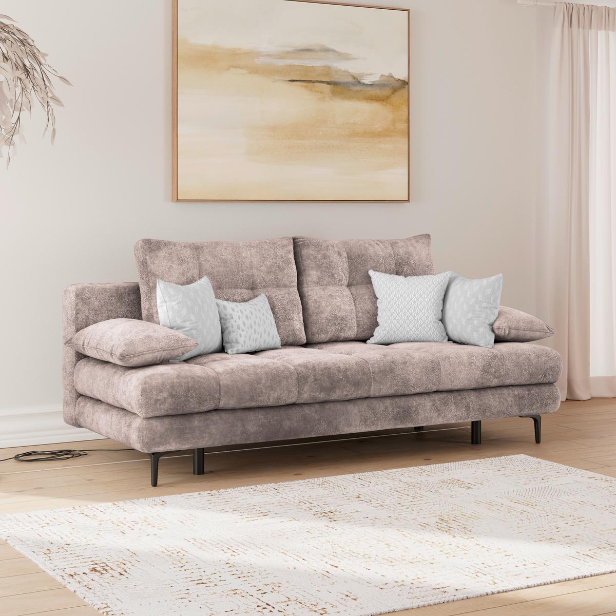 Trosjed Perla - ružičasta/crna, Konvencionalno, tekstil/metal (203/94/96cm)