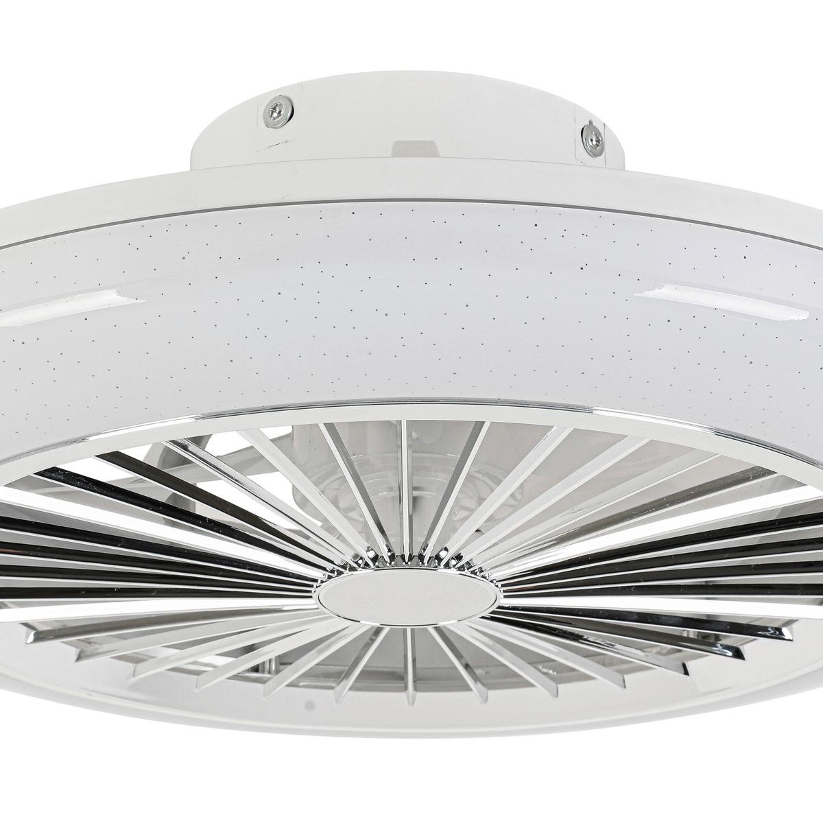 Deckenventilator Tuio Weiß/Chromfarben max. 0,07 W - Chromfarben/Weiß, MODERN, Kunststoff (45/16cm) - Mömax