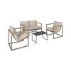 LOUNGEGRUPP LARA - grå/cremefärgad, Modern, metall/glas (114cm) - Bessagi Garden