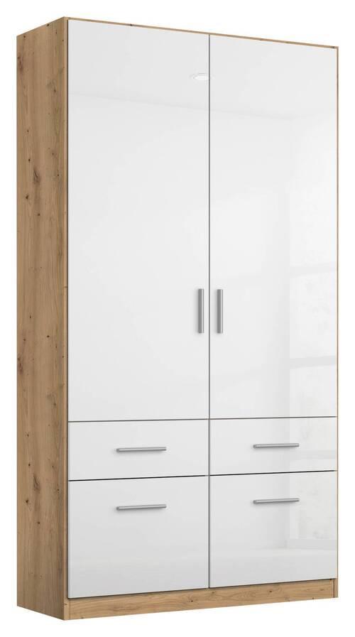 Ruhásszekrény Fehér-tölgy Szín Celle - alumínium színű/tölgyfa, Modern, műanyag/fa (91/197/54cm)